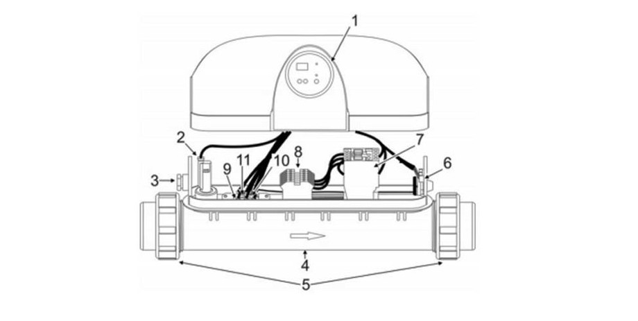 Description du réchauffeur électrique pour piscine Zodiac Red Line Plus en situation
