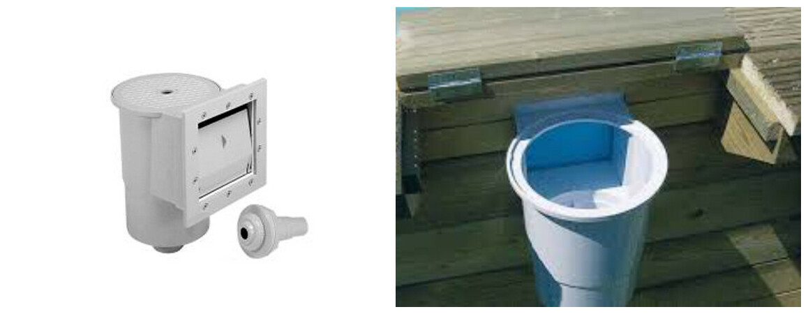 skimmer intégré aux panneaux pour piscine bois waterclip cebu