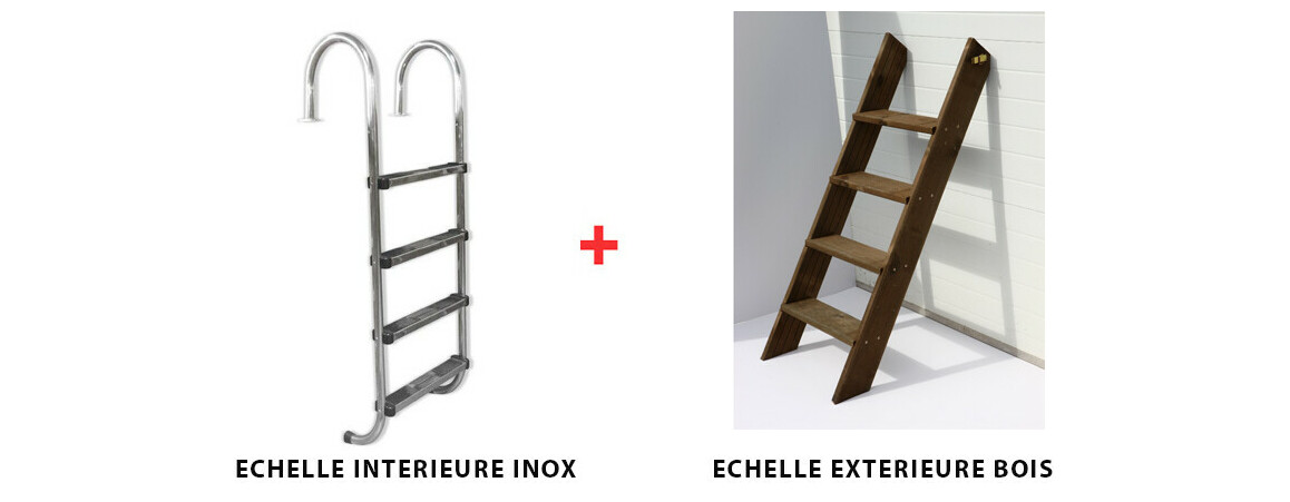 échelle d'accès piscine bois waterclip leyte