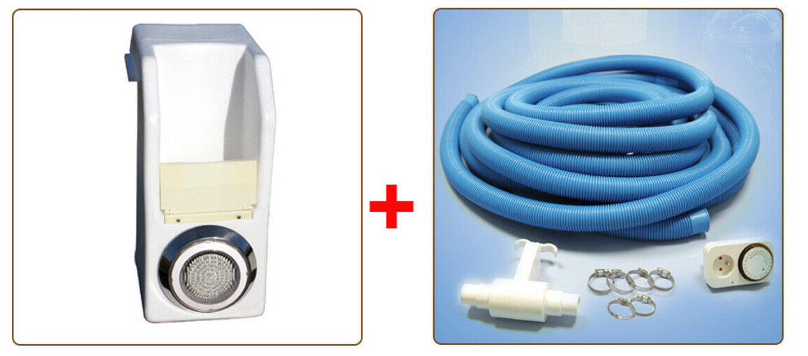 kit hors bord avec projecteur pîscine bois waterclip lucon