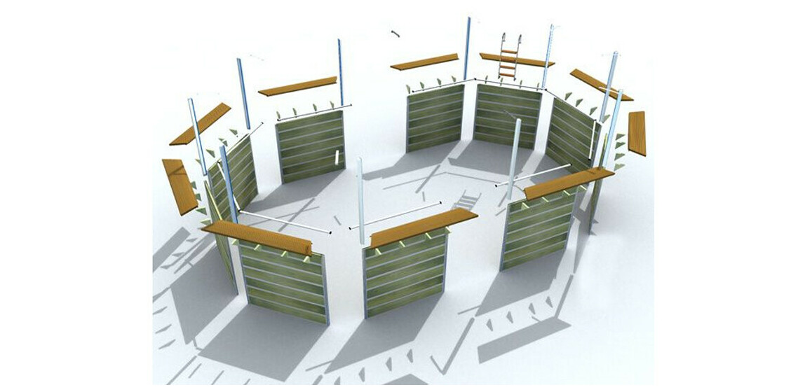 structure bois piscine waterclip octogonale allongée