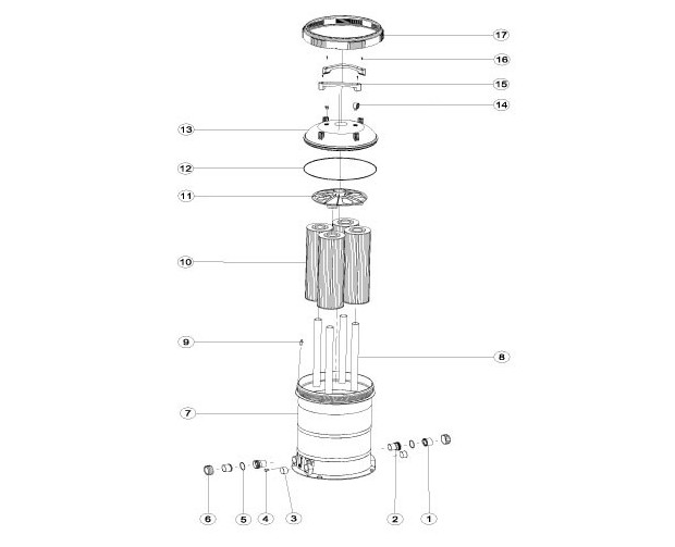 filtre a cartouche viron vue eclatee