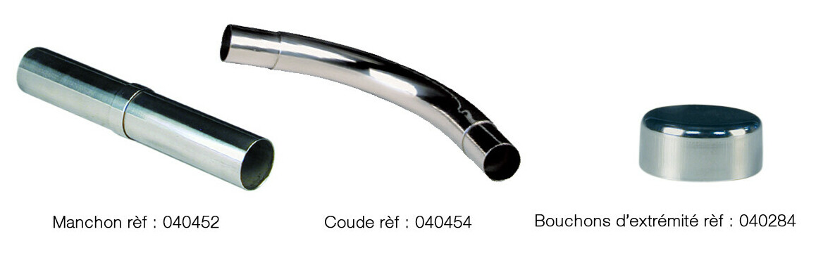 éléments de finition et assemblage pour main courantes Ø 43 mm