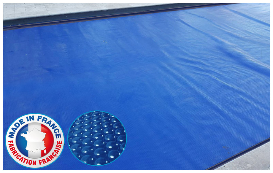 bâche à bulles quatro bleue en situation