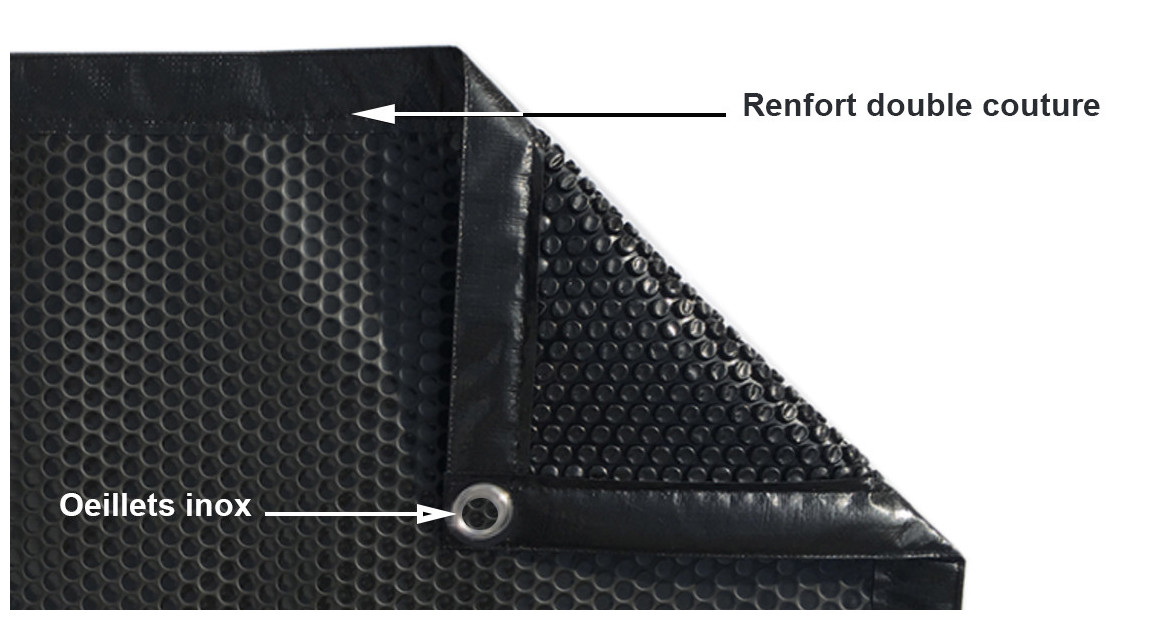 caractéristiques de la bâche  à bulles solaire Noir 400 Quatro