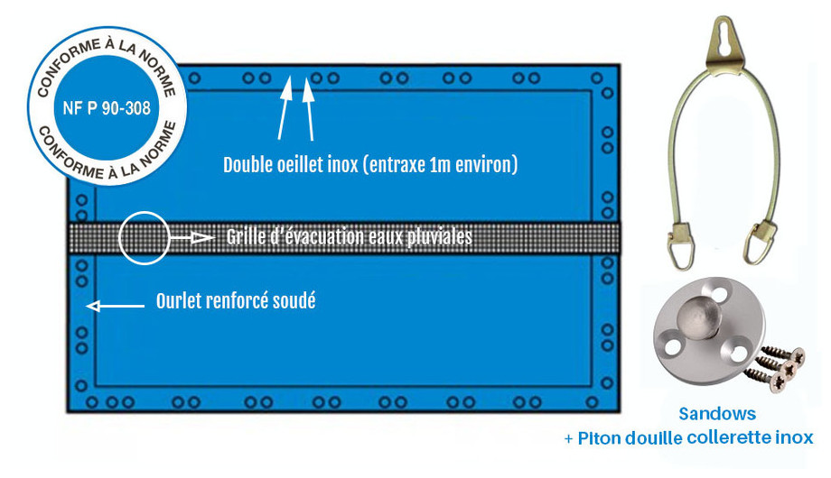 fixation dalle bois de la bache opaque nara safe en situation