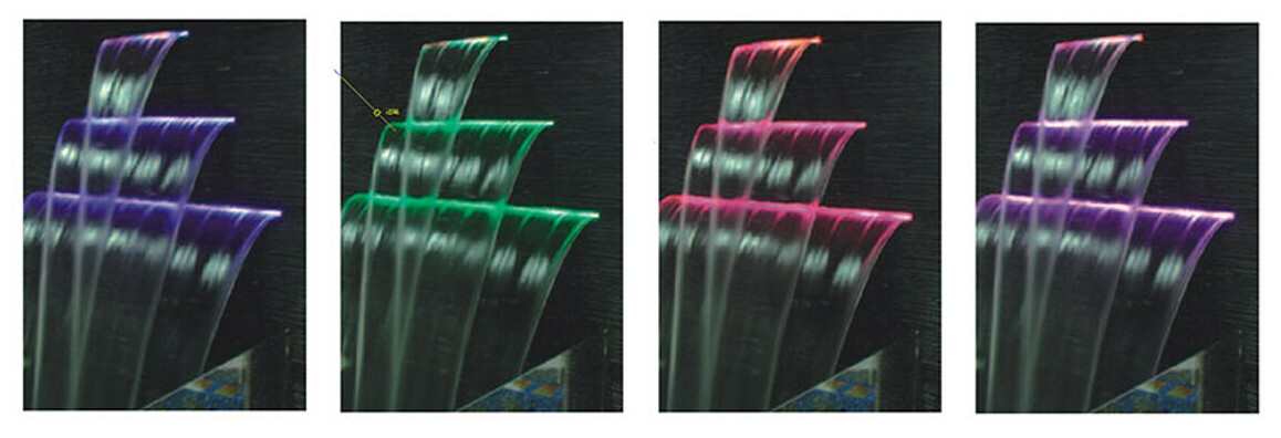 lame d'eau cascade invisible pour piscine éclairée