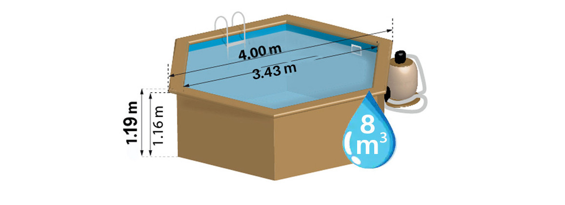 dimensions de la piscine bois woodfirst vanille 