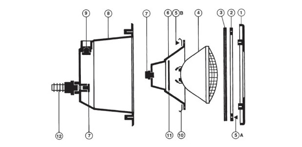 hayward Eclairage piscine beton/liner - pieces detachees