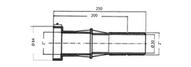 traversée de paroi hayward pour piscine - schema et dimensions