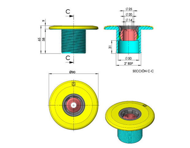 bouche refoulement beton piscine