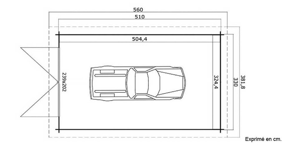 plan du garage en bois Mauritius Lasita Maja en situation