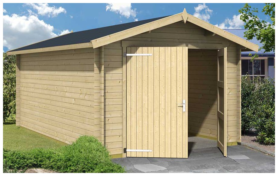 garage en bois Mauritius Lasita Maja en situation