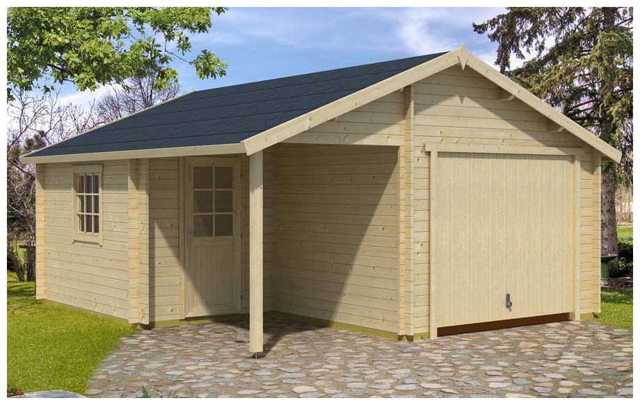 garage en bois Nevis B Lasita Maja en situation