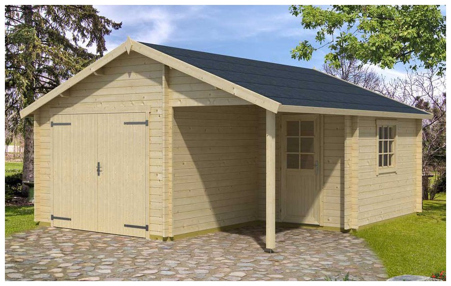 garage en bois Nevis A Lasita Maja en situation