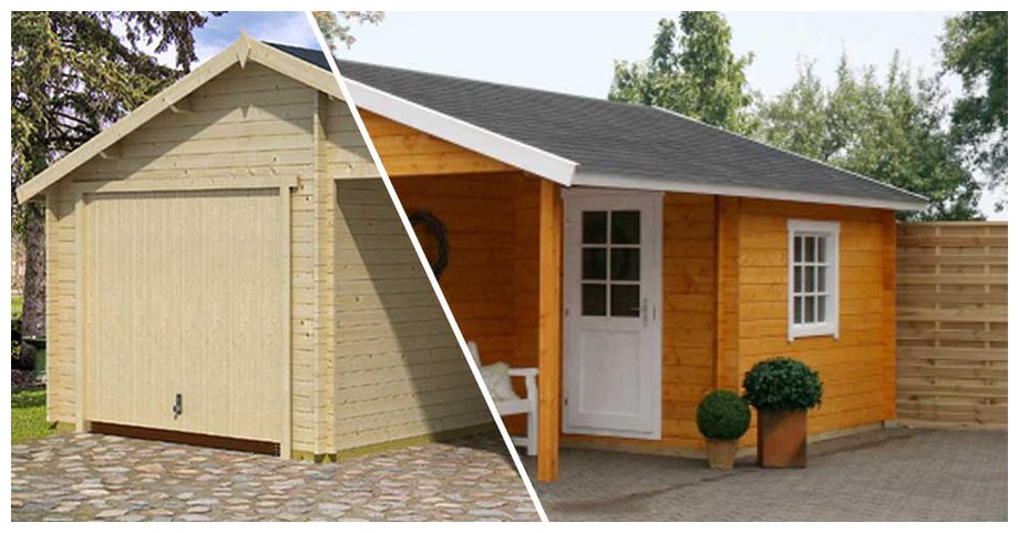 garage en boit brut et en finition peinte Nevis B Lasita Maja en situation