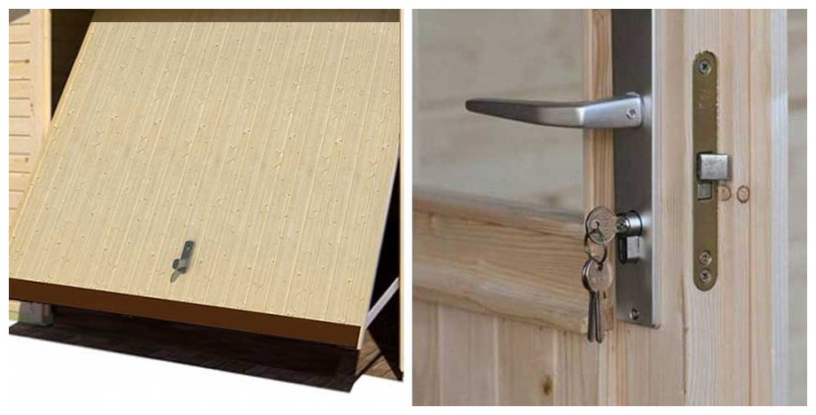 détail de la porte du garage en bois Nevis B Lasita Maja en situation