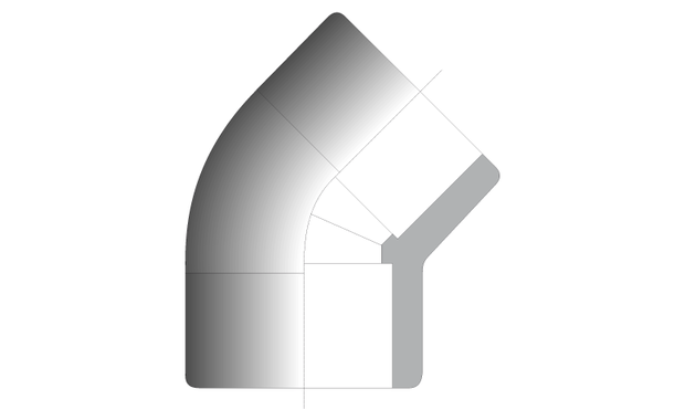 coude 45° en PVC - schema