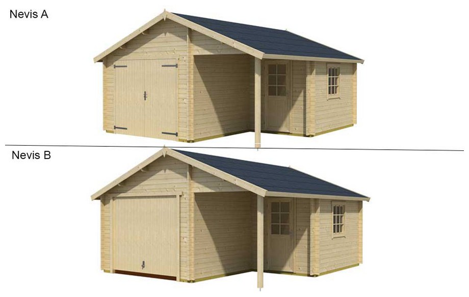 garage en bois Nevis Lasita Maja en situation