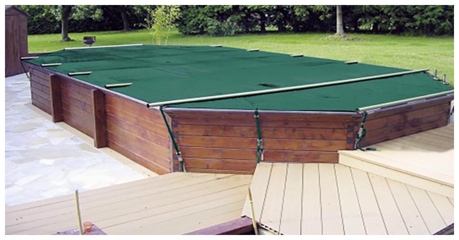 détails de la bâche  à barres securi bois