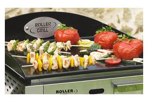 Plancha PL400E Roller Grill en situation de grillade légumes et viande