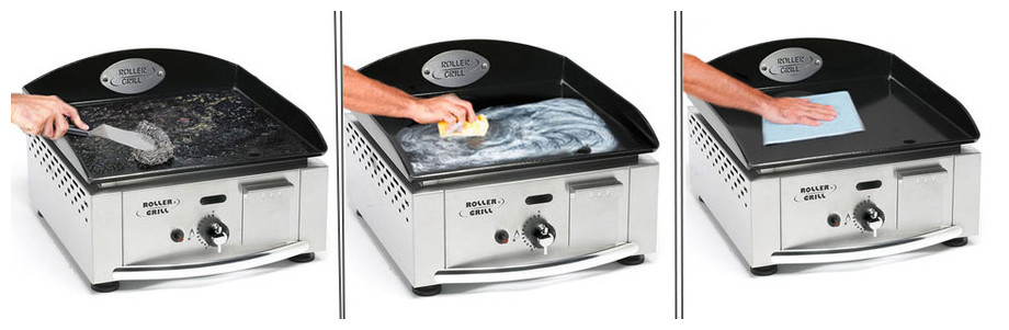 Nettoyage de la plancha PL 400G Roller Grill en situation