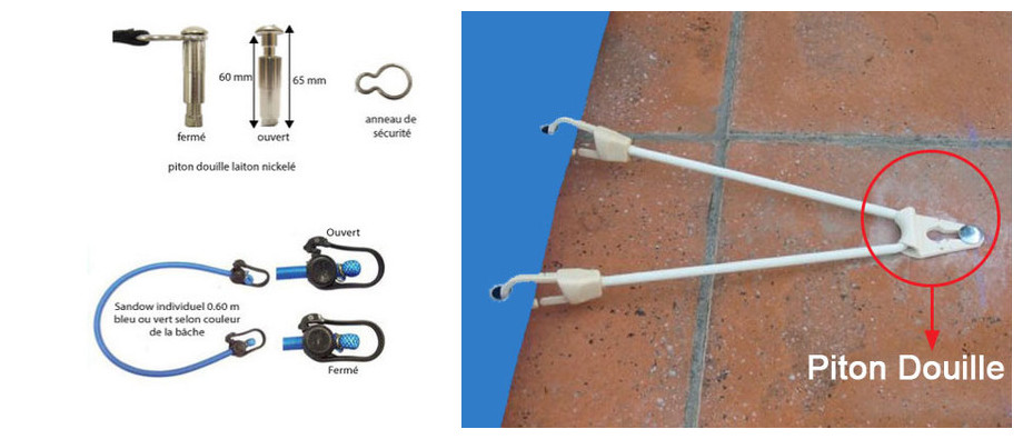 fixation de la bâche hiver securité opaque artic piton douille