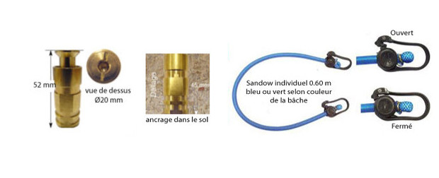 artic bache piscine - ancrage piton escamotable