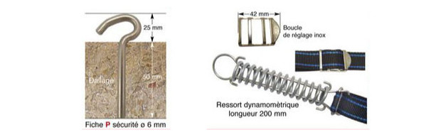 bache hiver filet - ressorts et pitons p