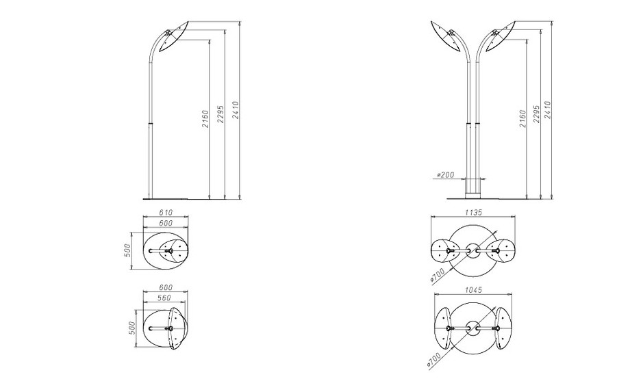lampe chauffante infrarouge hotdoor - dimensions