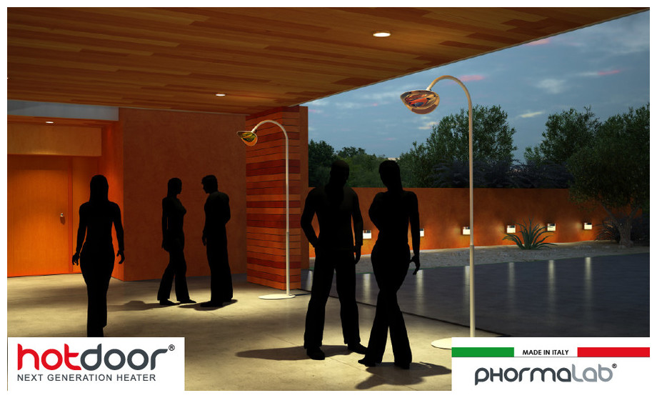 Hotdoor - Lampe chauffante infrarouge sur pied pour extérieur