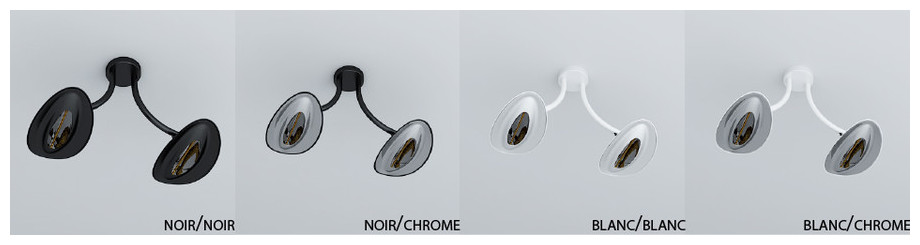 plafonnier chauffant infrarouge extérieur - couleurs modele double tete