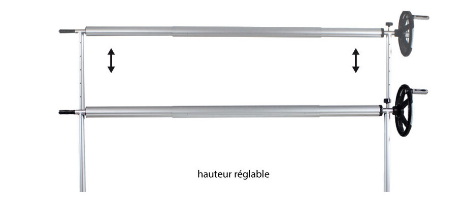 Enrouleur télescopique pour bâche à bulles - reglage hauteur