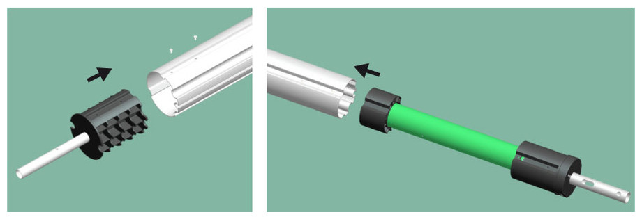 Enrouleur motorisé à batterie - moteur dans axe