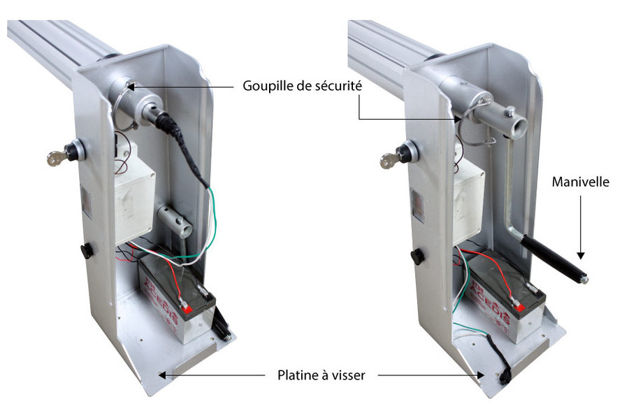 Enrouleur motorisé à batterie avec télécommande - 4 à 7 m