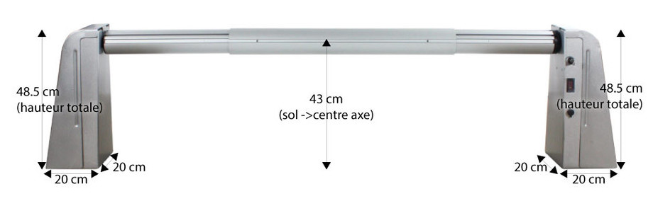 Enrouleur motorisé à batterie avec télécommande -dimensions