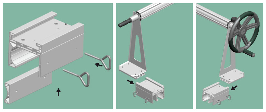 Enrouleur aluminium à pinces pour bâches été piscines hors-sol - assemblage