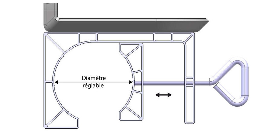 Enrouleur aluminium à pinces pour bâches été piscines hors-sol