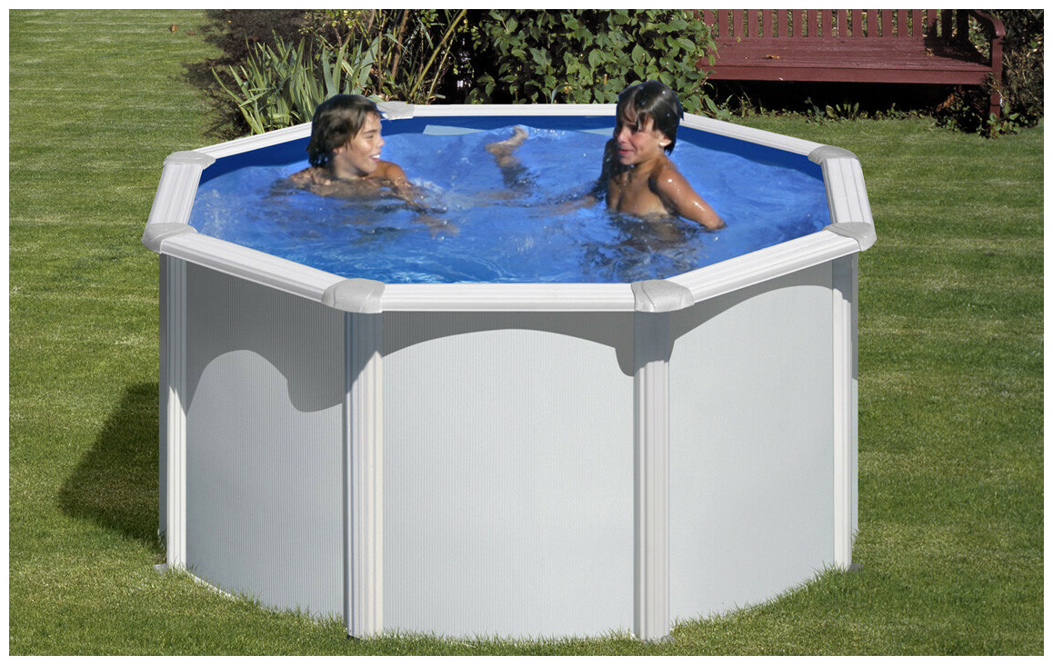 Kit piscine acier blanc Fidji - Ronde Ø 2.40 x H.1.20 m