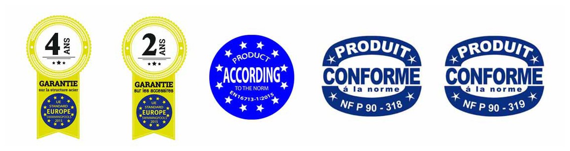 garantie de la piscine en acier enterrée sumatra