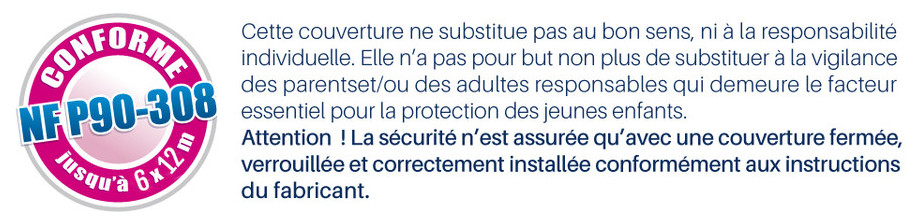 bâche à barres toutes saisons Pool Barres - normes de sécurité