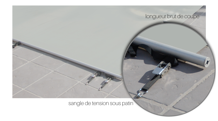 Bâche à barres piscine Pool-Barres Bronze - finition longueur