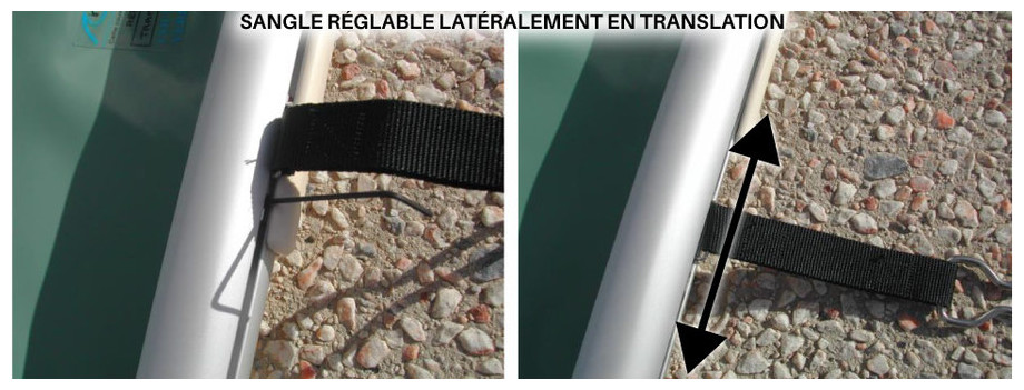 Bâche à barres toutes saisons Pool Barres - sangles réglables latéralement