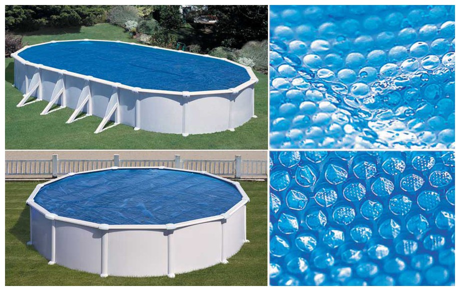 bâche à bulles pour piscine hors sol Gré 267 microns en situation