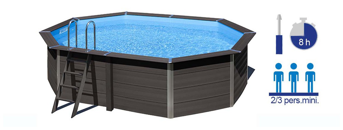 caractéristiques de la piscine en kit en composite gré avant garde octogonale allongée