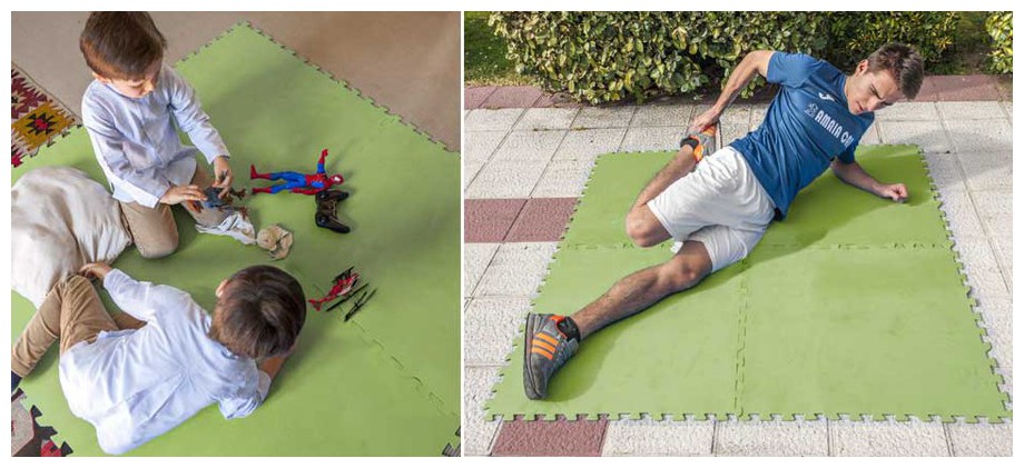 dalles de protection de sol pour piscine Gré en situation