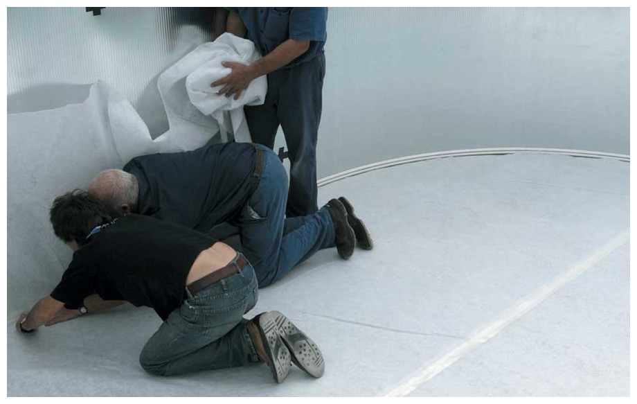 Installation du tapis de sol Gré en situation