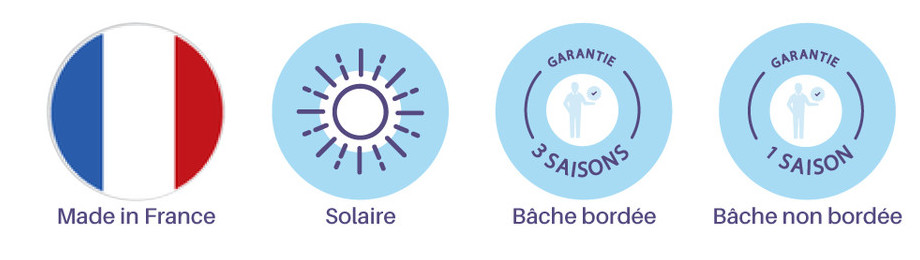 Bâche à bulles standard prédécoupée 500µ bleu - Garantie dégressive 3 saisons