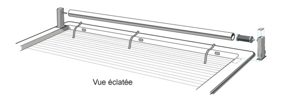 Volet électrique hors-sol O'Covern télécommande - vue éclatée
