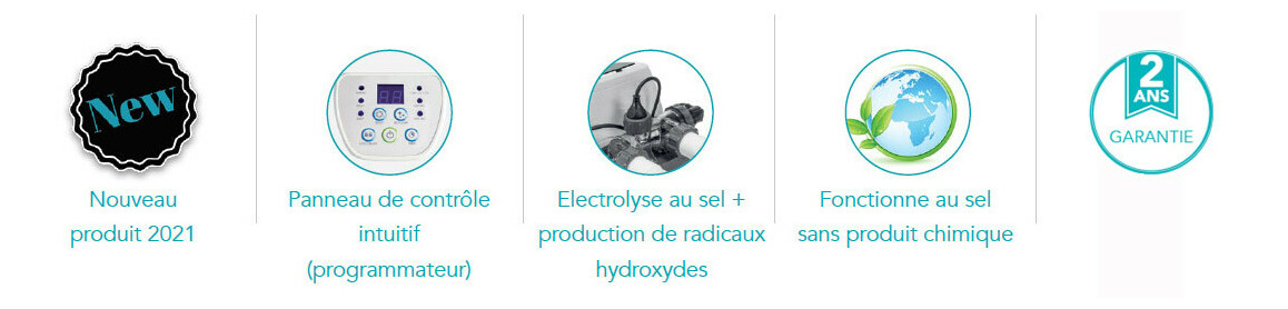 pictogramme de l'Ecostérilisateur au sel avec ou sans oxydation électro catalytique intex